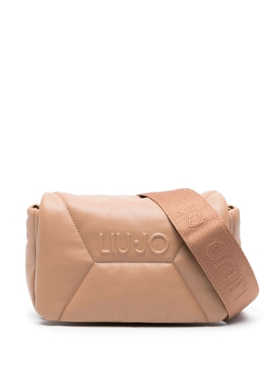 LIU JO embossed-logo crossbody bag - Brown