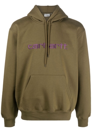 Carhartt WIP logo-embroidered jersey hoodie - Green