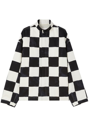 Jil Sander checkerboard-print cotton-blend blouson jacket - Black
