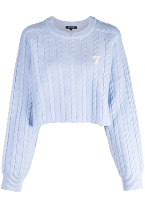 tout a coup logo-embroidered cable-knit jumper - Blue