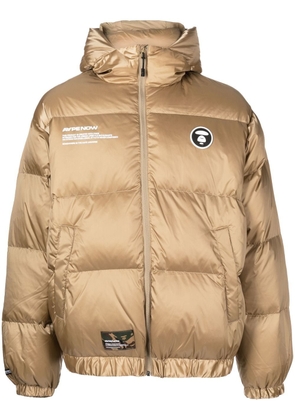 AAPE BY *A BATHING APE® logo-patch padded jacket - Brown