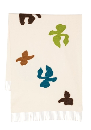 Paul Smith graphic-print fringed scarf - White