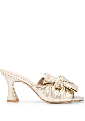 Madison.Maison knot-bow sculpted heel mules - Gold