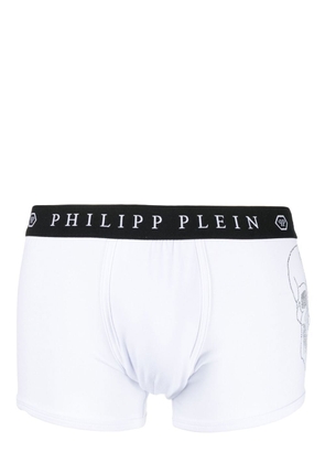 Philipp Plein rhinestone-skull logo-waistband boxers - White