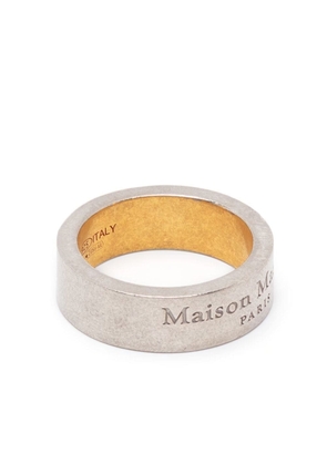 Maison Margiela engraved-logo band ring - Silver