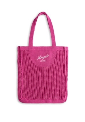 Axel Arigato Grid crochet-knit shoulder bag - Pink