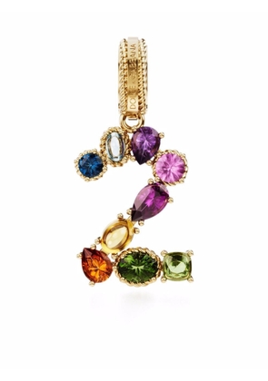 Dolce & Gabbana 18kt yellow gold number 2 gemstone pendant