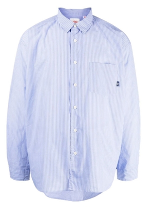 Danton striped long-sleeved shirt - Blue