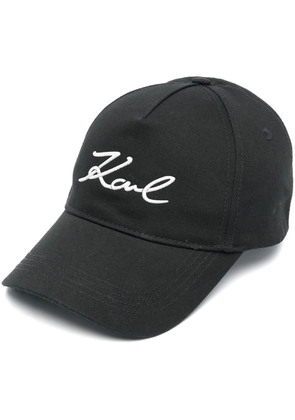 Karl Lagerfeld signature glitter logo cap - Black