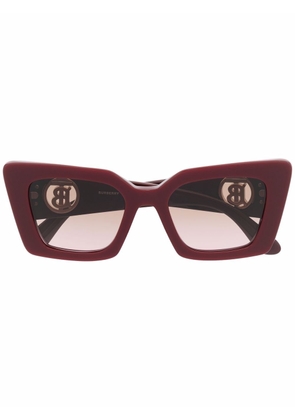 Burberry Eyewear cat-eye logo-plaque sunglasses - Red