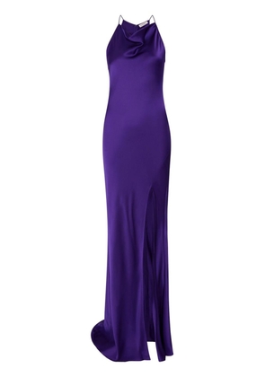 LAPOINTE cowl-neck satin gown - Purple