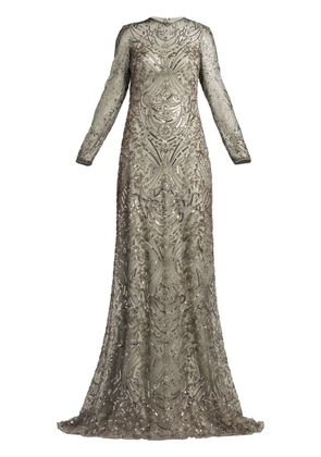 Tadashi Shoji sequin-embellished tulle gown - Silver