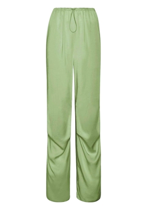 LAPOINTE high-waisted satin trousers - Green