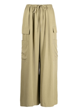Reformation Ethan twill wide-leg trousers - Green