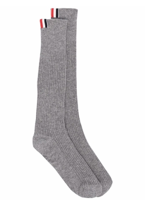 Thom Browne stripe-detailed cashmere socks - Grey