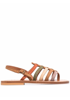 K. Jacques striped gladiator sandals - Brown