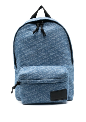 Karl Lagerfeld monogram-print denim backpack - Blue