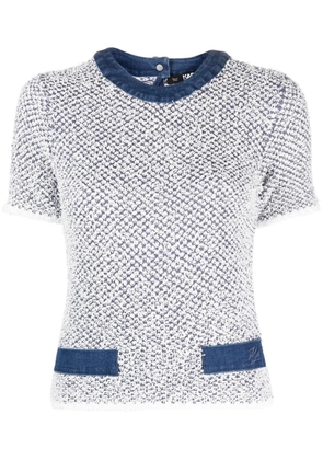 Karl Lagerfeld short-sleeve tweed T-shirt - Blue