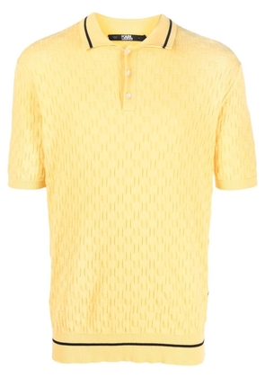 Karl Lagerfeld monogram-pattern knitted polo shirt - Yellow
