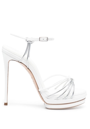 Casadei metallic leather sandals - White