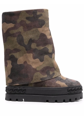 Casadei Generation X camouflage-print 80mm boots - Green