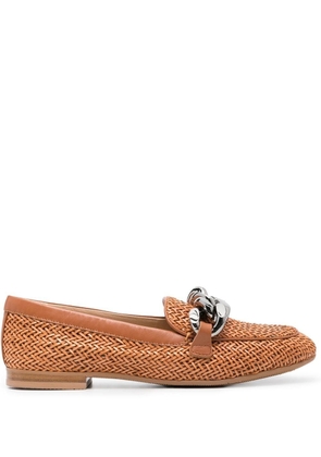 Casadei chain-detail loafers - Brown