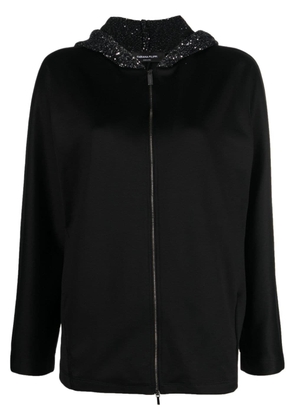 Fabiana Filippi sequin-embellished zip-up hoodie - Black