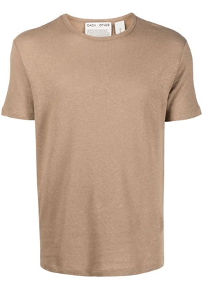 Each X Other crew-neck linen T-shirt - Brown