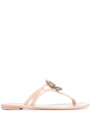 Casadei Jelly crystal-embellished sandals - Neutrals