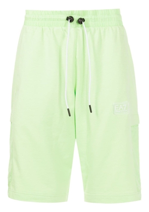Ea7 Emporio Armani logo-appliqué drawstring-waist shorts - Green