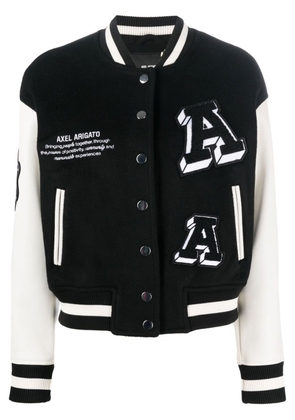 Axel Arigato logo-detail wool bomber jacket - Black