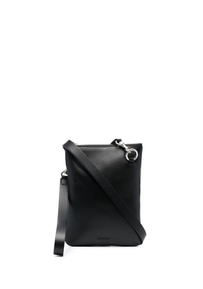 Jil Sander embossed-logo messenger bag - Black