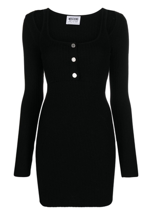 MOSCHINO JEANS long-sleeve ribbed-knit dress - Black
