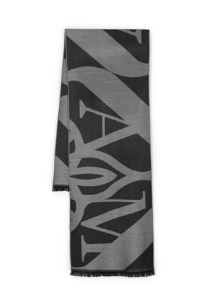 Alexander McQueen logo-intarsia wool scarf - Black