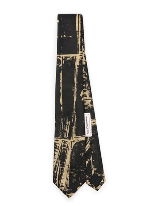 Alexander McQueen abstract-print silk tie - Black