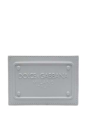 Dolce & Gabbana logo-embossed leather cardholder - Grey