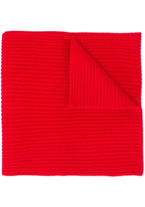 N.Peal short ribbed scarf - Red