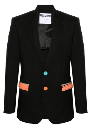 Moschino contrasting-details virgin wool blazer - Black