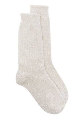 Peserico textured lurex socks - White