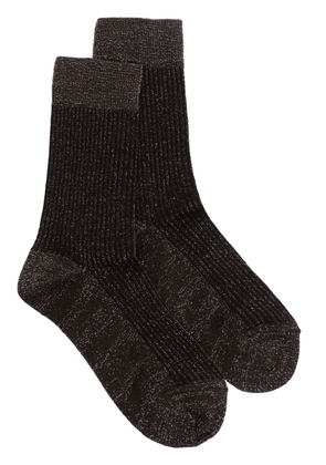 Peserico metallic-thread lurex socks - Brown
