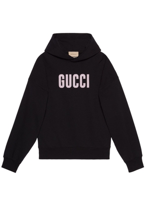 Gucci graphic-print cotton jersey hoodie - Black