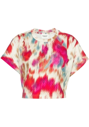 MARANT ÉTOILE Zilia abstract-print cropped T-shirt - Pink
