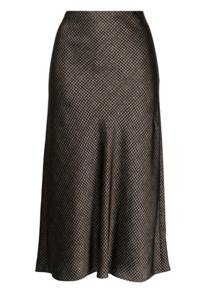 Vince houndstooth-pattern A-line skirt - Black