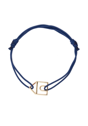 Aliita 9kt yellow gold Casita Pura cord bracelet - Blue