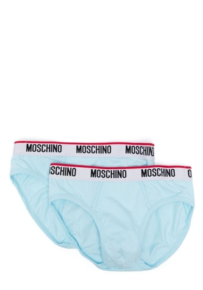 Moschino logo-waistband brief pack (pack of two) - Blue