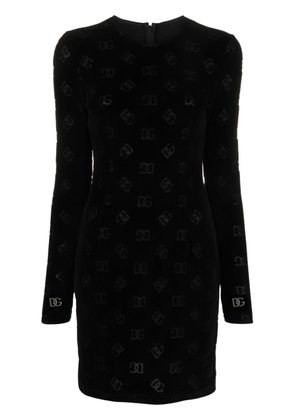 Dolce & Gabbana monogram-jacquard cotton minidress - Black