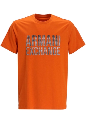 Armani Exchange logo-print cotton T-shirt - Orange