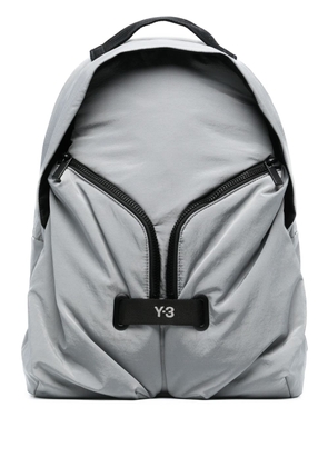 Y-3 logo-patch zip-fastening backpack - Grey
