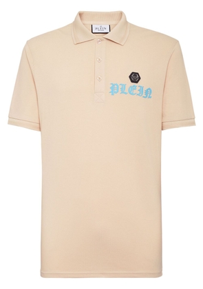 Philipp Plein logo-print cotton polo shirt - Neutrals