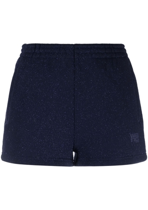 Alexander Wang speckled logo-print shorts - Blue